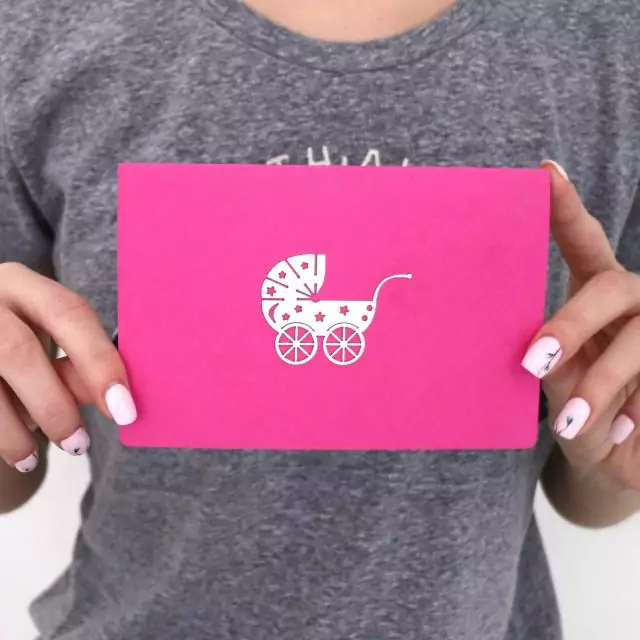 Newborn Girl 3D Greeting Card