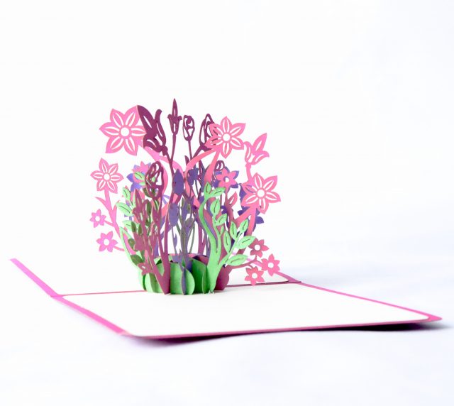 Pink flowers 3D Greeting Card