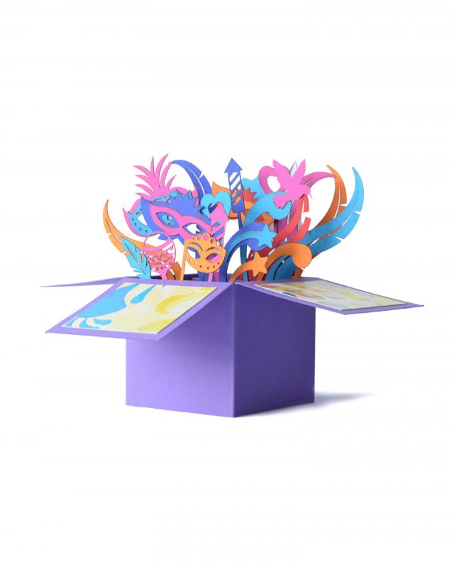 Violet 3D Carnival Greeting Box