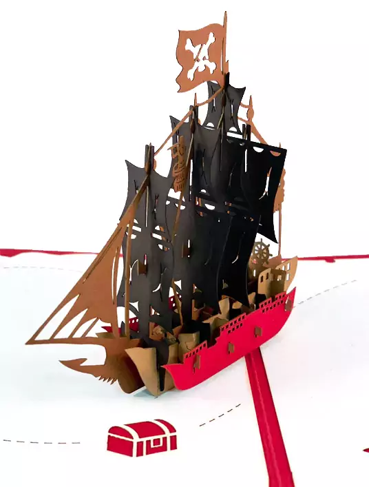 3D Pirate Ship Birthday Card