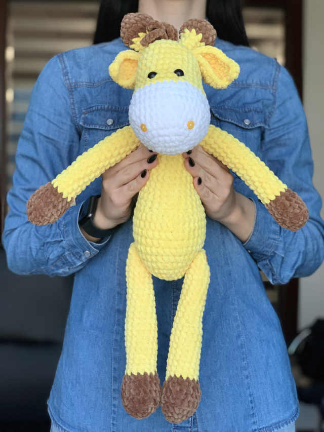 Yellow Giraffe Knitted Toy