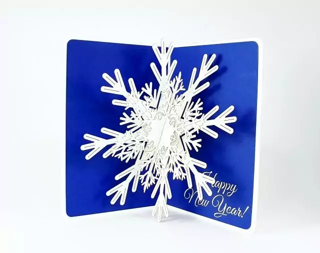 Snowflake Happy New Year Greeting Card