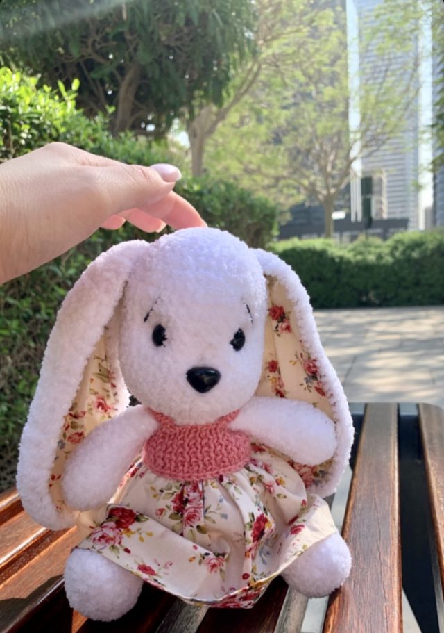 White Bunny Knitted Toy