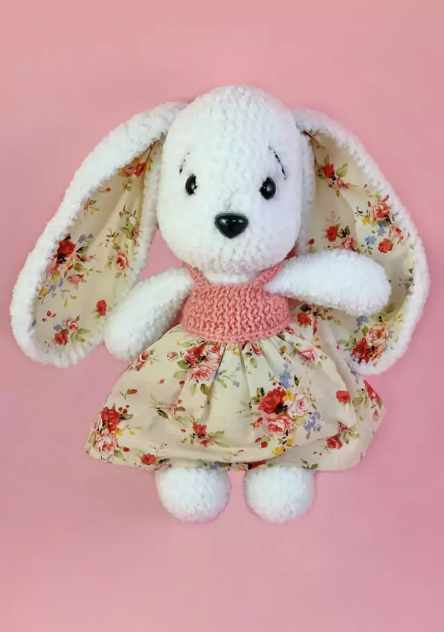 White Bunny Knitted Toy
