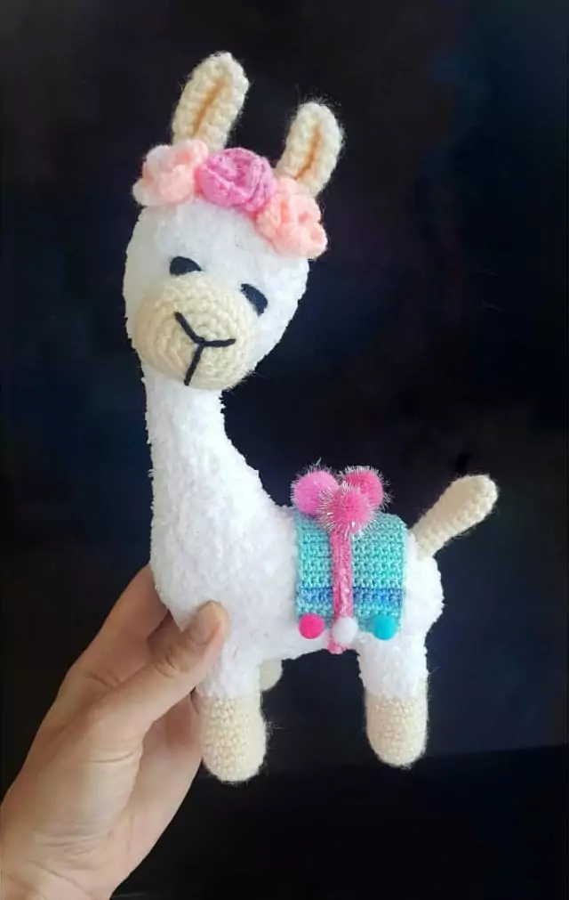 White Llama Knitted Toy