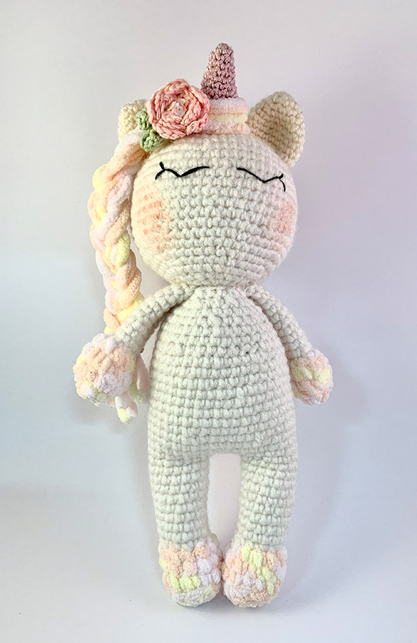 White Unicorn Knitted Toy