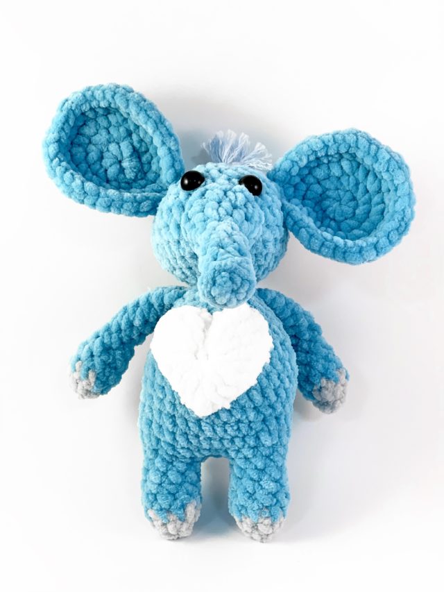 Blue Elephant Knitted Toy
