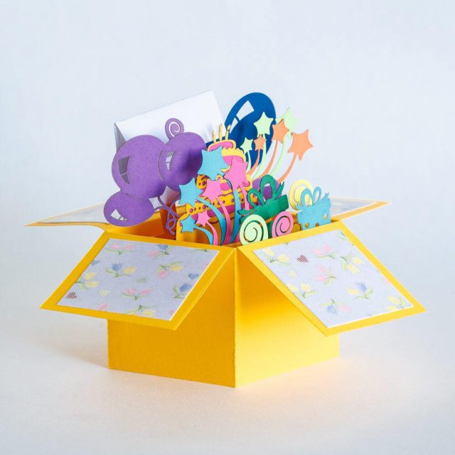 Happy Birthday Yellow 3D Greeting Box