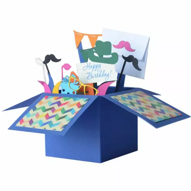 Happy Birthday Blue 3D Greeting Box