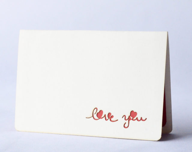 Small Red Romantic Greeting Card with Hearts