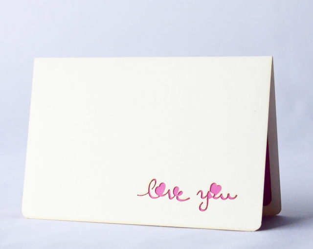 Small Pink Romantic Greeting Card with Hearts