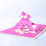 Small Pink Romantic Greeting Card with Hearts