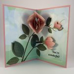 Pink Flowers Greeting Card with "You're Wonderful" Message