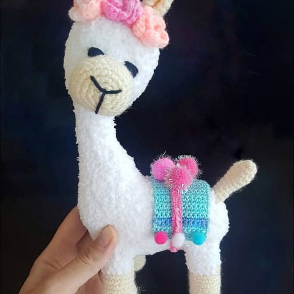 White Llama Knitted Toy