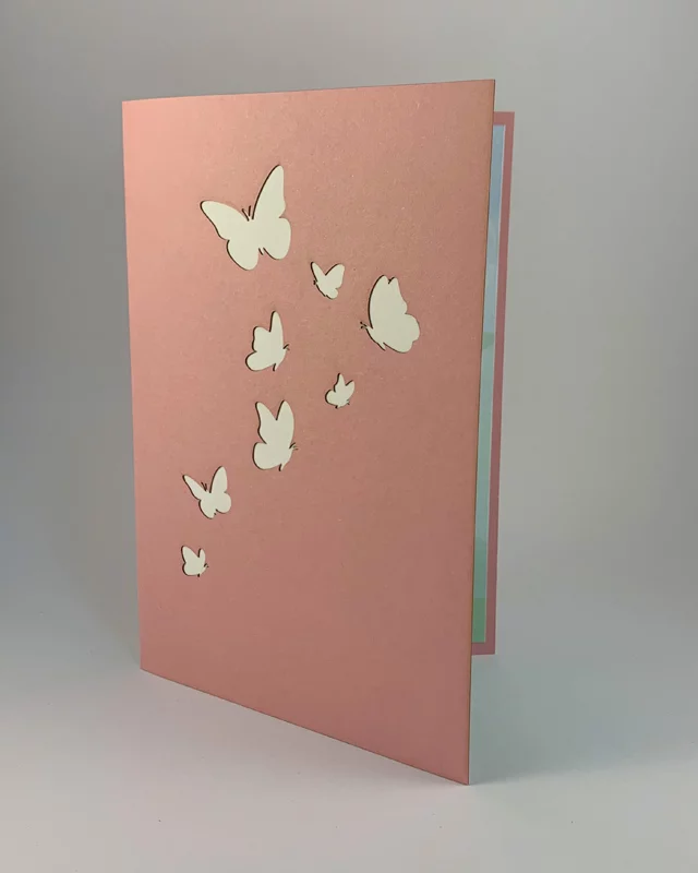 Pink Flowers Greeting Card with "You're Wonderful" Message - Image 2