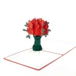 Romantic Greeting Card with Popup Rose Bouquet