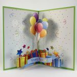 Happy Birthday Greeting Card with 3D Balloons