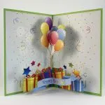 Happy Birthday Greeting Card with 3D Balloons