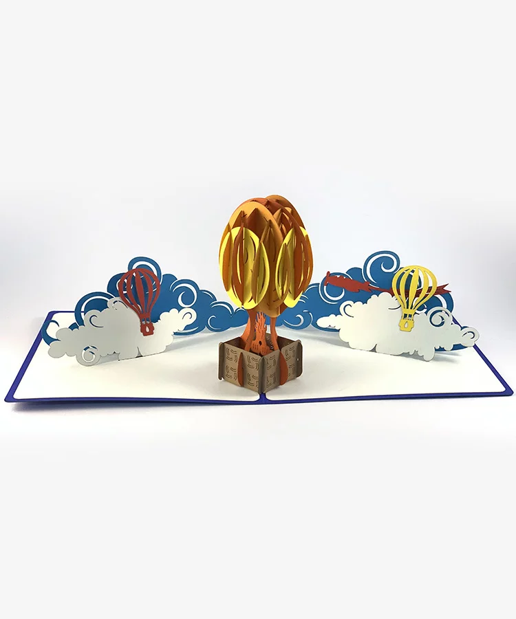 Large 3D Greeting Card with Clouds and Balloons - Image 4