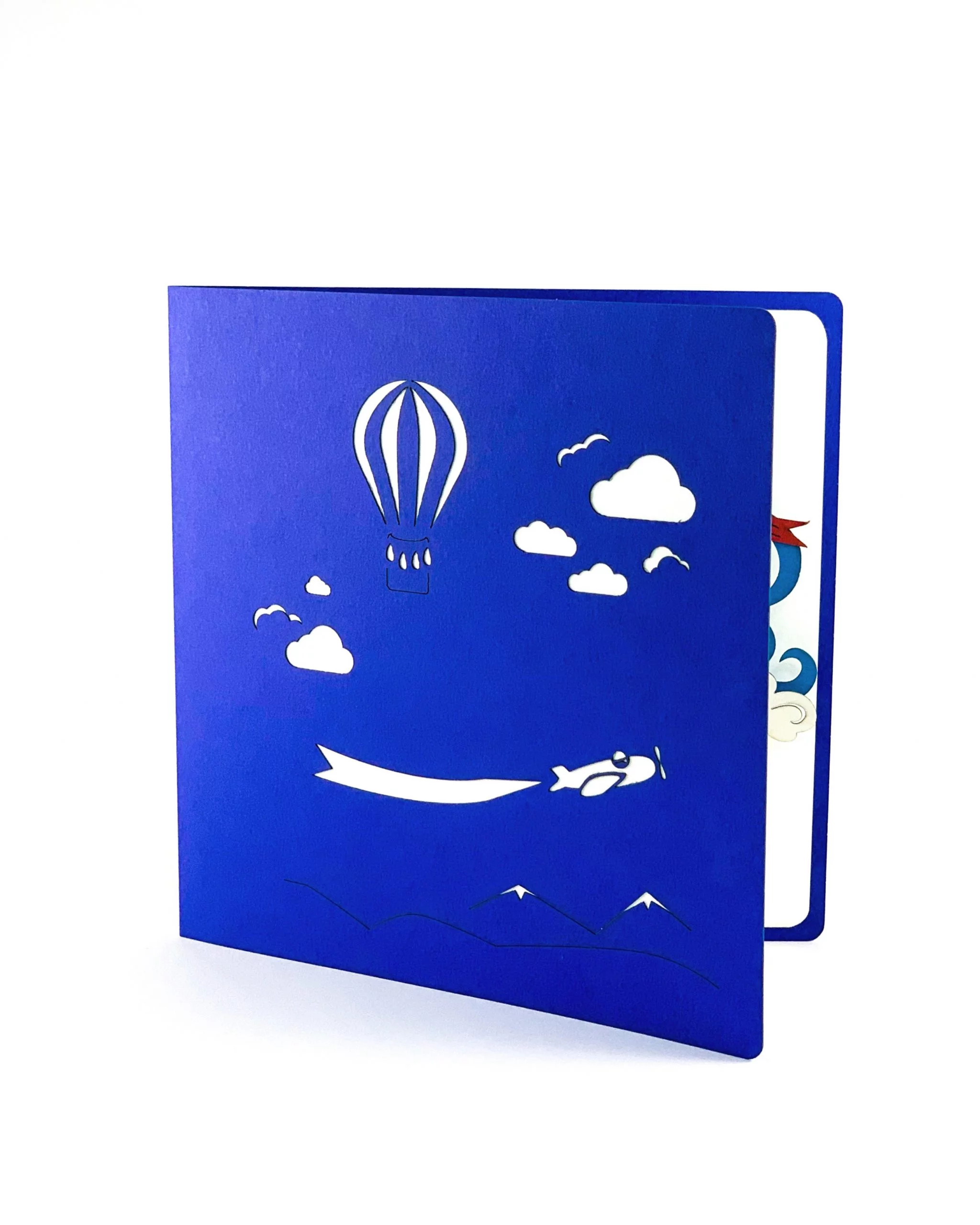 Large 3D Greeting Card with Clouds and Balloons - Image 2