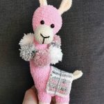 Pink Llama Knitted Toy