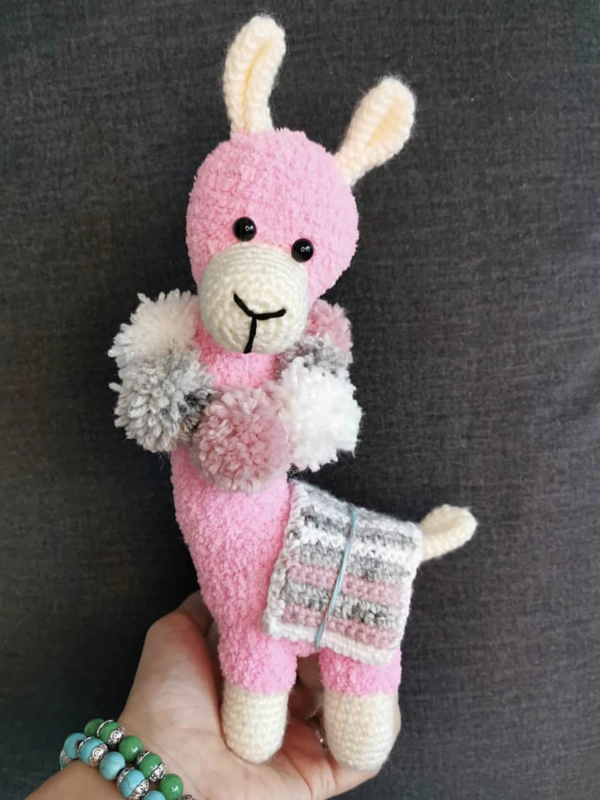Pink Llama Knitted Toy