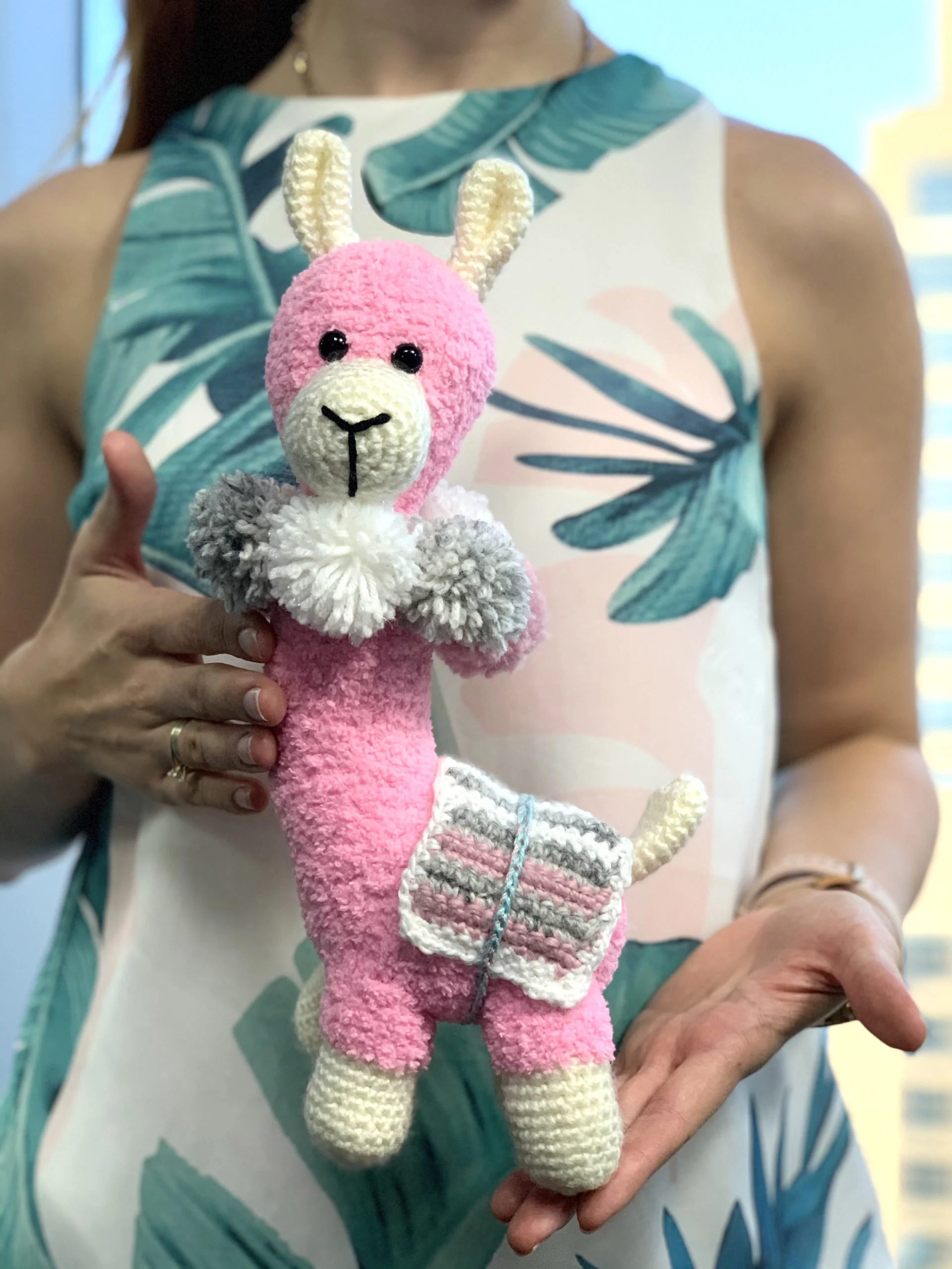 Pink Llama Knitted Toy - Image 2