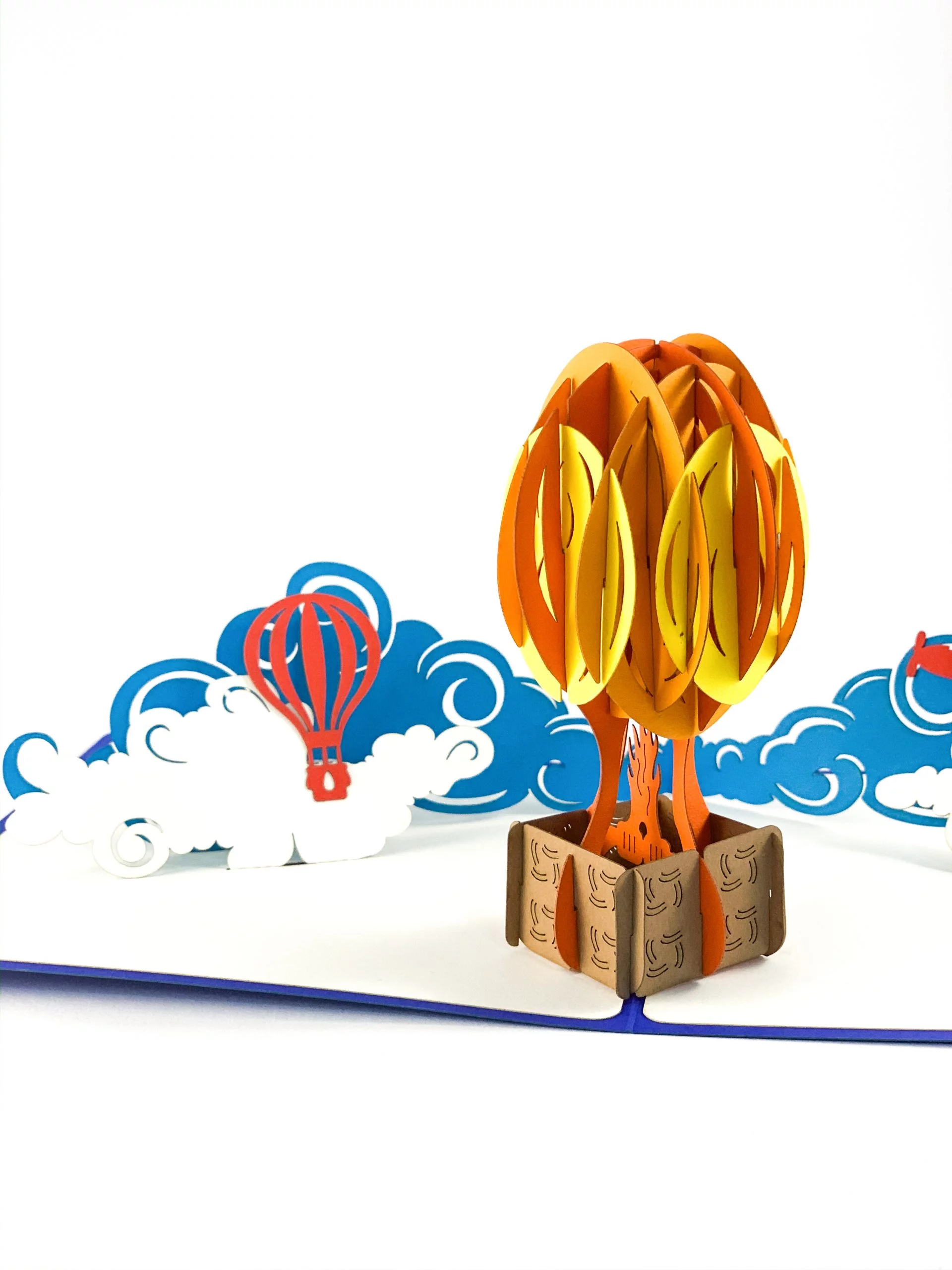 Large 3D Greeting Card with Clouds and Balloons - Image 3