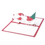 Merry Christmas Greeting Card with 3D Santa Claus