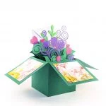 Green Flowers 3D Greeting Box
