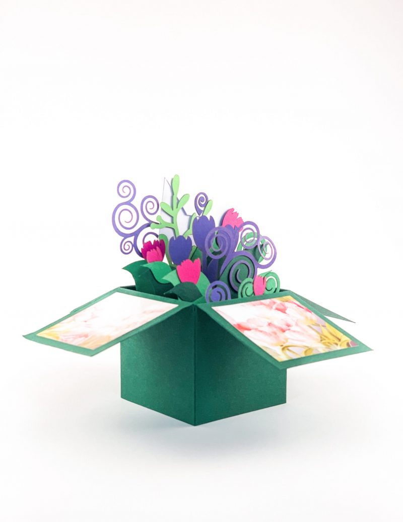 Green Flowers 3D Greeting Box - Image 4