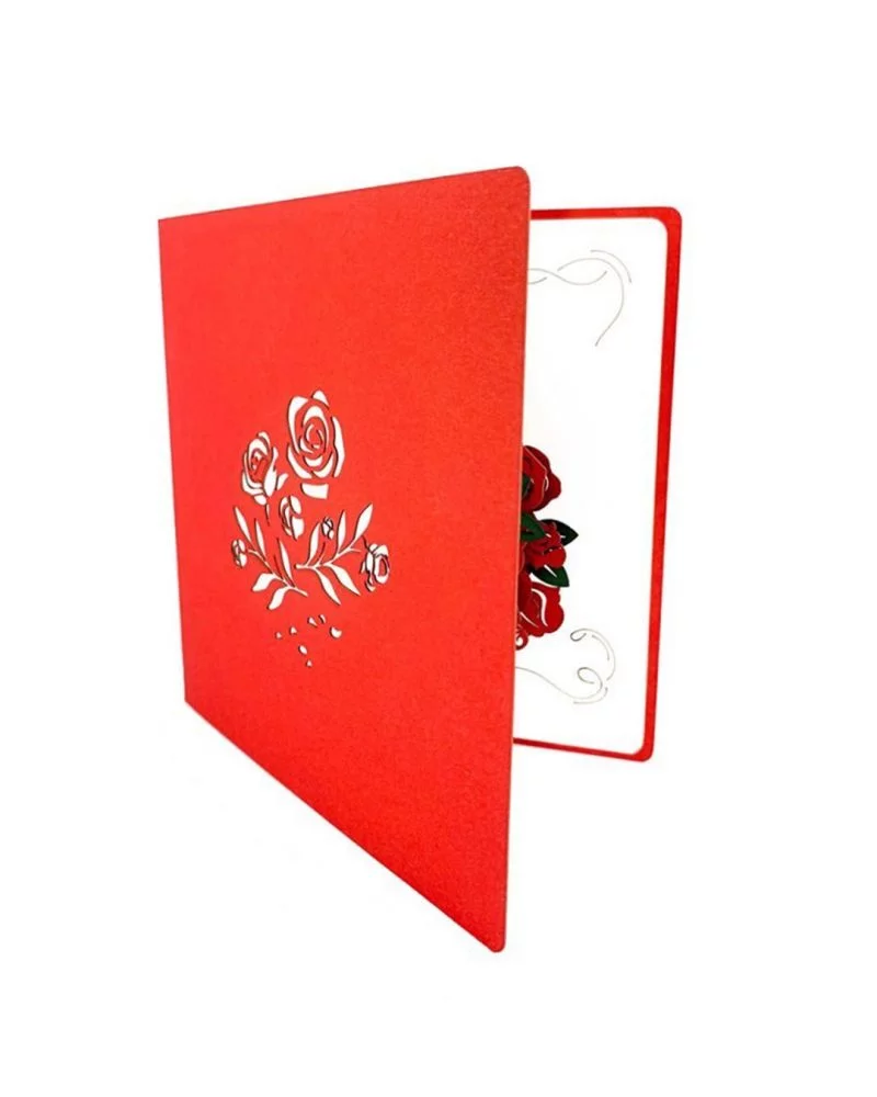 Romantic Greeting Card with Popup Rose Bouquet - Image 2