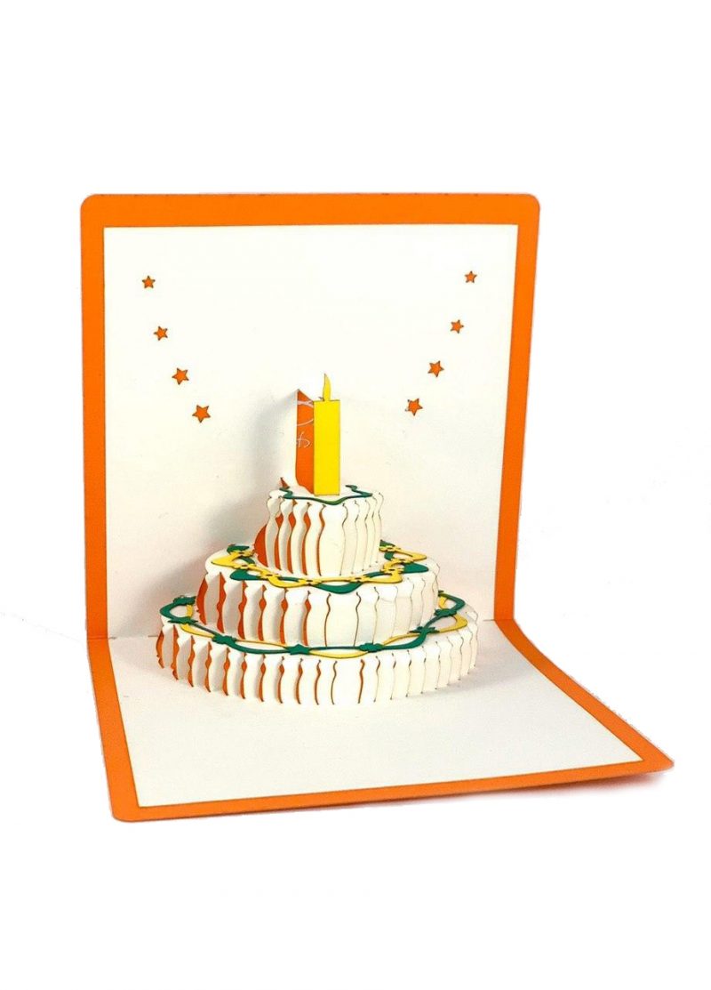 Happy Birthday Greeting Card with 3D Pop-Up Cake - Image 3